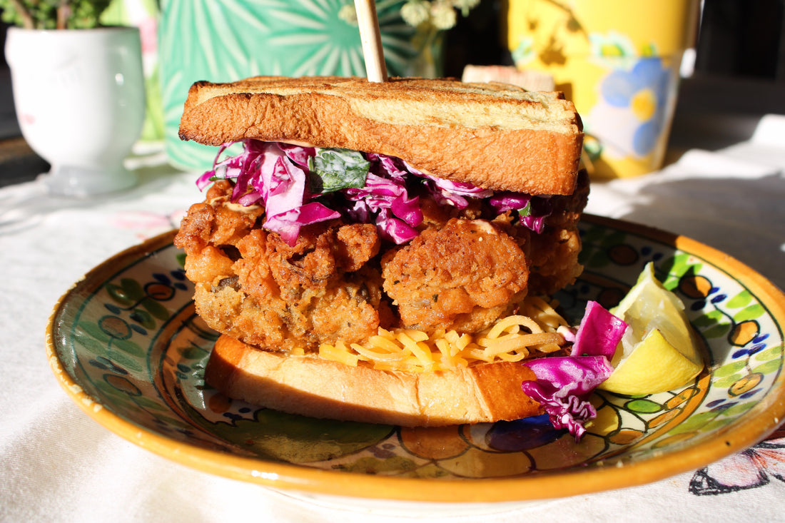 Cynthia Rahman's Spicy Mitmita Fried Mushroom Sandwich